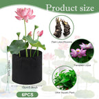 6Pcs Lily Plant Pots for Pond, Aquatic Pond Planter for Pond Durable Breathe Reusable Fabric Plant Bags for Aquatic Plants, Potato, Carrot, Onion, Flower (1 Gallon)