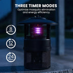 Mosquito Trap Outdoor, Flying Insect Bug Trap with Lighting, Sleep and Timer Functions, Gnat Flies Moths Wasps Beetles Catcher, Indoor Bug Mosquito Zapper Alternative, Black