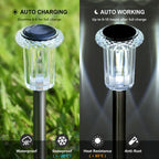 DenicMic Solar Lights Outdoor Waterproof 10 Pack Pathway Lights Cool White