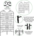 4 Pack Metal Garden Trellis 86.7" H Garden Fence Rustproof Trellis for Climbing Plants Support Roses Flower Outdoor Lawn Black