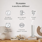 Dynamo Essential Oil Diffuser for Home with Fragrance Sample, App & Manual Control, Cold-Air Scent Diffusers for Home,Large Room, Hotel Scent Diffuser 1000sq. ft. Silver, Aroma Diffusers