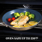 Stainless Steel Nonstick Frying Pan,8 Inch Healthy Non Toxic Ceramic Coating Cookware Works on Induction, Electric Stove and Gas Cooktops,PTFE PFAS PFOA Free Skillet,Dishwasher&Oven Safe