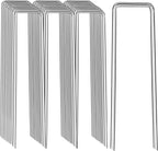 Landscape Staples 12 Inch, 25 Pack 8 Gauge Galvanized Garden Staples U-Shaped Landscape Stakes, Heavy Duty Ground Stakes for Outdoor Decorations, Weed Barrier Fabric, Irigation Tubing, Tent