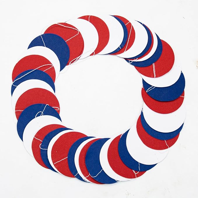 Red White Blue Party Decorations - 52Ft Paper Streamers Birthday Garland National Day Patriotic American Theme Labor Day Decor HongTongTong