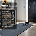 Heavy Duty Doormat, 3'x10' Indoor Outdoor Entry Rug, Commercial Entrance Mat with Rubber Border, Durable Welcome Mat, Rubber Backing Non Slip Doormat for Entryway, Large Garage Floor Mat