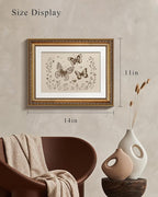 VIYYIEA Gold Framed Wall Art, Butterflies Canvas Print Home Decor Vintage Art Painting Picture Bathroom Wall Decor, Animals Artwork for Living Room Bedroom Kitchen Office - 14L x 11W