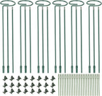 6 Pack (DIY) Plant Support Stakes, Three Sizes (12 or 24 or 36 inch) Plant Support Rings for Outdoor or Indoor, Garden Plant Stakes for Flowers Vegetable Roses Daffodils Tomatoes
