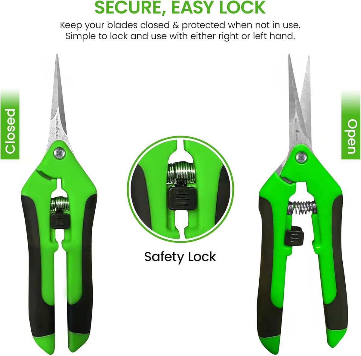 Garden Guru Razor Sharp Snip - Professional Garden Pruning Shears Trimmers Scissors – Micro-Tip Precision Stainless Steel Blades - Easy on Arthritic Hands - Soft Ergonomic Rubber Handles (4 Pack)