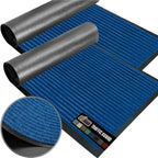 GORILLA GRIP Traffic Guard Door Mat, 2 Pack, Heavy Duty Waterproof Doormat, Commercial Office Space Welcome Mats, Stain and Fade Resistant, Low Profile, Strong Rubber Backing, 35x23, Blue