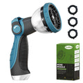 Besiter Garden Hose Nozzle, Hose Sprayer Nozzle with 10 Spray Patterns, Thumb Control On Off Valve, High Pressure Metal Water Hose Nozzle for Car Wash, Plants, Pets & Outdoor Cleaning, Blue