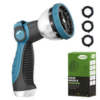 Besiter Garden Hose Nozzle, Hose Sprayer Nozzle with 10 Spray Patterns, Thumb Control On Off Valve, High Pressure Metal Water Hose Nozzle for Car Wash, Plants, Pets & Outdoor Cleaning, Blue