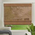 LETAU Wood Window Roman Shades, Bamboo Light Filtering Window Blinds for Outdoor Garden, Patio, Arbor, Porch, Pattern 7