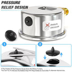 MEANLIN MEASURE 0~30Psi Dry Low Pressure Gauge Stainless Steel 1/8" NPT 2" FACE DIAL Waterproof for Pool Sand Filter Water Oil Air Pressure Test Lower Mount, with 1/4" NPT and 3/8" NPT Hex Bushing