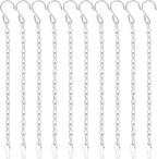 YINGFENG 10 Pack 9.5 Inch Silver Hanging Chains for Hanging Bird Feeders, Bird Houses, Planters, Baskets, Birdbaths, Lanterns, Wind Chimes, Billboards, Signs and Ornaments