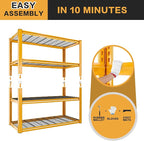 REIBII 40" W Garage Shelving 2240 LBS Storage Shelves Adjustable Heavy Duty Shelving 4 Tier Metal Shelves for Storage 59.5"H Metal Shelf for Pantry Basement Warehouse 40"W × 19.5"D × 59.5"H, 2 Pack