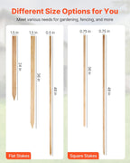 VEVOR Wooden Garden Stakes, 25 Pcs 48x0.5x0.69 in Survey Grading Stakes, Garden Ground Stake with Sharp Point, Fir Wood Plant Support Stake, Sign Posts for Silt Fence Backyard Boundaries Baselines