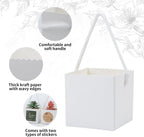 Temlum 2.5 Inch Succulent Wrap Bags (Fits 2.5″ Pots) with Thank You & Let Love Grow Stickers, Small Gift Box for Wedding, Baby Shower, Succulent Party Favors for Guests (White 100pcs)