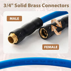 5/8" Hot/Cold Water Hose 50ft, -50℉ To 190℉ Heavy Duty,Flexible,Burst 600 Psi 3/4" Brass Fittings with Swivel Grip Handle for Outdoor,Yard, Farm, Blue