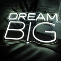 Dream-Big Neon Sign For Wall Decor In Bedroom or Bar,Dream Led Neon Sign For Birthday Gifts,Festivals Decoration,Party Sign Hang on Wall 15 * 9.8inches