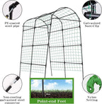 Garden Arch Arbor Trellis for Climbing Plants Outdoor, 7.8 ft Extra Tall Cucumber Trellis Raised Bed Climbing Vine Plant Support, Grape Vegetable Tomato Pumpkin Peas Bean, Black