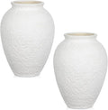 Rustic Ceramic Vase for Home Decor – 2PCS 6.7" Small Decorative Matte White Vases for Dried Flowers, Pampas Grass, Faux Plants – Modern Farmhouse Boho Table Centerpiece