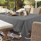 Outdoor Tablecloth Wrinkle-Free Stain Resistant Waterproof Polyester Fabric Table Cover with Zipper Umbrella Hole for Picnic/Party/Dinner/Patio Garden(60×84inch,Zippered,Grey)