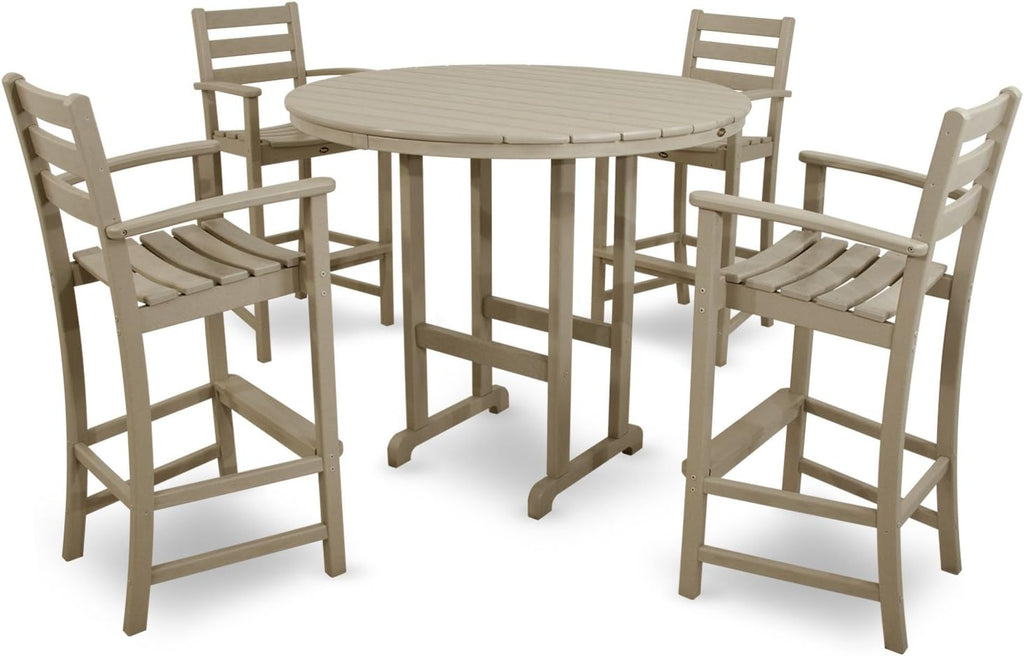 Trex Outdoor Furniture TXRBT248SC Monterey Bay Round Bar Table, 48-Inch, Sand Castle