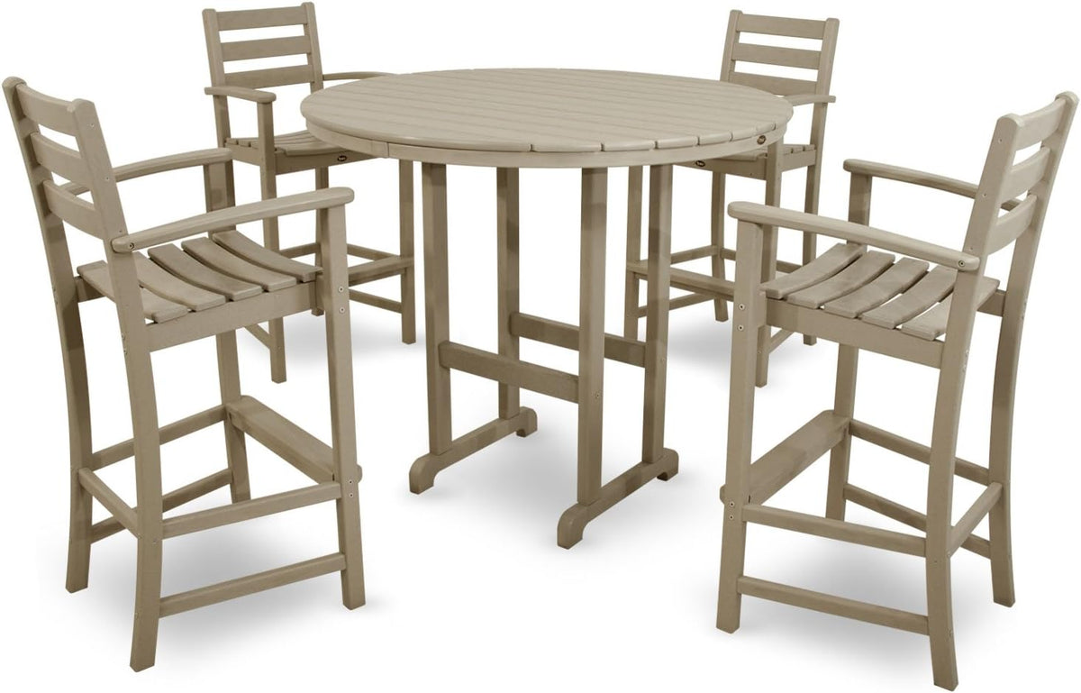 Trex Outdoor Furniture TXRBT248SC Monterey Bay Round Bar Table, 48-Inch, Sand Castle