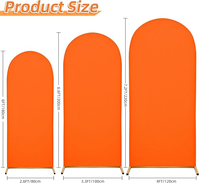 Wedding Arch Cover 7.2FT 6.6FT 6FT Arch Backdrop Cover Spandex Fitted Arch Cover for Round Top Chiara Backdrop Stand Covers for Wedding Birthday Party Baby Shower Banquet Ceremony Decoration
