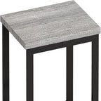Harper & Bright Designs 4-Piece Dining Table Set, 60.2" L Wood Dining Table with 3 Stools and Metal Frame for Kitchen Dining Room, Convenient Hanging Stool Design, Grey+Black