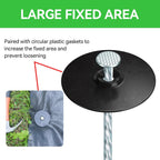 8 Inch Heavy Duty Landscape Stakes with Gasket Caps - 50 Sets Galvanized Spiral Garden Landscape Stakes Kit for Securing Weed Barrier Fabric, Artificial Turf, Tent and More