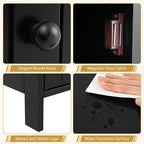 Tangkula Bathroom Storage Cabinet, Freestanding Wooden Single Door Side Floor Organizer with Adjustable Shelf, Small Bathroom Cabinet for Small Spaces, Living Room (Black)
