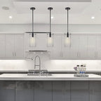 Black Pendant Lights Kitchen Island - Large Clear Glass Pendant Light Fixture