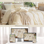 MooMee Bedding Duvet Cover Set 100% Washed Cotton Linen Like Textured Breathable Durable Soft Comfy (Solid Cream White, Full 80"x90")