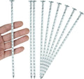 8 Inch Galvanized Spiral Landscape Spikes, Solid Metal Garden Stakes Edging Anchoring for Paver Edging, Weed Barrier, Artificial Turf, Garden Plants, Silver Bright Spikes (50)