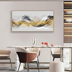 Wall Art Modern light Luxury Abstract Gold ink Landscape Canvas Wall Art for Living Room and Bedroom, Color Pictures, Artwork Home Decor Canvas Print Wall Decor Ready to Hang, 24x48inch (Framed)