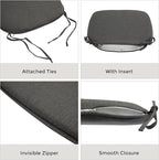 Outdoor Chair Cushions Set of 2,Patio Seat Cushion 17"x16"x2",U-Shaped Dining Chair Cushion 17 by 16 Inch,Water Resistant,Fade-Resistant Chair Pads for Kitchen Garden Furniture(Charcoal Gray)