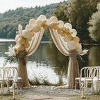 Wokceer Wedding Arch Draping Fabric Nude 3 Panels 28.7" x 20FT Sheer Drapes Backdrop Arch Draping Fabric for Wedding Ceremony Birthday Party Bridal Shower Decoration
