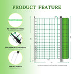 ANDMON Electric Poultry Netting, 48" x 164' Electric Fence Netting with Double Spiked Fiberglass Posts, Electric Chicken Fence for Poultry in Backyards, Homesteads, Farms and Ranches