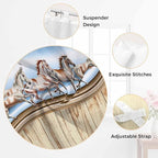 Western Horse Kitchen Curtains 24 Inch Length, Small Window Curtains Tab Top, Farmhouse Wooden Grain Vintage Cowboy Barn Door Light Filtering Short Window Treatments Tier Drapes 27.5"x24" 2 Panel