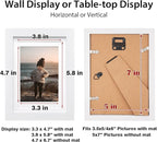 KINLINK 5x7 Picture Frame White, Solid Wood Frames with Acrylic Plexiglass for Pictures 4x6 With Mat or 5x7 Without Mat,Tabletop and Wall Display Photo Frame Set of 4
