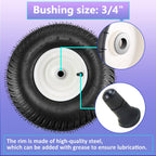 【Upgraded】15x6.00-6" Lawn Mower Tires with 3/4" Iron Bushing, 3" Offset Hub 4 Ply Heavy Duty Replacement for Craftsman Mower, Garden Lawn Tractors 2-Pack by Cenipar