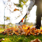 Leaf Rake for Lawns, Adjustable Garden Rake for Leaves with Long Handle, 61 Inches