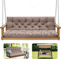 Porch Swing Cushions,Outdoor Cushions 3 Seater Replacement with Backrest, Waterproof Thickened Bench Cushion with Ties for Porch, Patio,Outdoor, Backyard and Garden (Khaki 47 * 40 in)