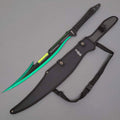 27" Fantasy Machete. Fixed Blade Knife. 440 Stainless Steel Blade. For Collection, Gift, Camping, Outdoor Sports (Green)