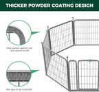 FXW Garden Fence Outdoor for The Yard – 24in(H) x 30.4ft(L) Heavy Duty Metal Animal Barrier for Dog and Rabbit, Decorative Dog Fence, 16 Panels, Silver