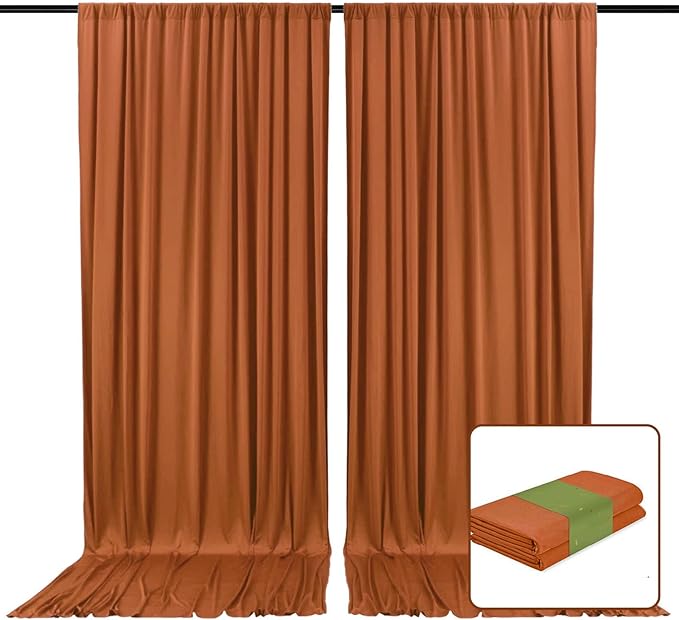 2 Panels Bronzer Backdrop Curtain, 10 x 7 Feet Background Curtains for Parties, Weddings, Baby Showers, Bachelorette Halloween, Christmas Birthday Party Photoshoot Backdrop Curtains Decorations