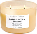 Coconut Orange Blossom 3 Wick Candle | Highly Scented Soy Candles for Home 15.8 oz, Summer & Tropical Scented Candle | Aromatherapy Stress Relief Candle, Relaxing Clean Burning Candles for Women & Men