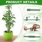uxcell 12pcs Plant Support Stakes, 15.7inch Adjustable Single Stem Stakes Garden Plant Support Sticks with Clip and Connect Pipe for Orchid Rose Tomato