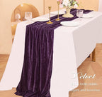 Velvet Table Runner 20 x 120 Inches 10ft Luxurious Thick Soft Velvet Christmas Thanksgiving Wedding Reception Table Runner for Party Reception Decorations(Purple, 6 Pack)